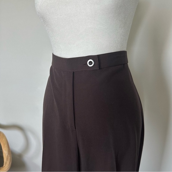 Kim Rogers Trouser Pants Brown Size 14 Stretch Work Slacks Wide Leg Career - Picture 6 of 6
